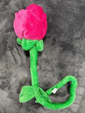 Animal Alley Pink Rose Flexible Bendable Stem Plush Flower Toy